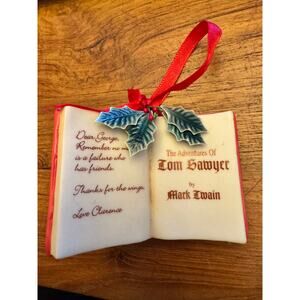 It's a Wonderful Life Ornament 'Tom Sawyer' Clarence's Book Porcelain 2002
